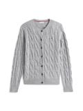 SOFT WOOL CABLE C-NK LS CARDIGAN mid grey heather