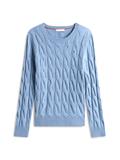 SOFT WOOL CABLE C-NK LS SWT brisk blue
