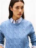 SOFT WOOL CABLE C-NK LS SWT brisk blue