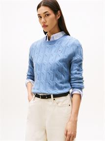 SOFT WOOL CABLE C-NK LS SWT brisk blue