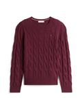 SOFT WOOL CABLE C-NK LS SWT deep burgundy