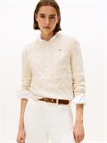 SOFT WOOL CABLE C-NK LS SWT heather oatmilk