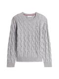 SOFT WOOL CABLE C-NK LS SWT mid grey heather