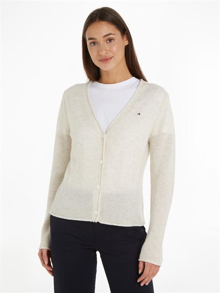 SOFT WOOL V-NK CARDIGAN ancient white