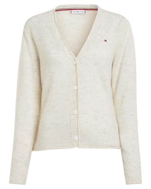 SOFT WOOL V-NK CARDIGAN ancient white