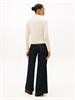 SOFT WOOL V-NK LS SWEATER heather oatmilk