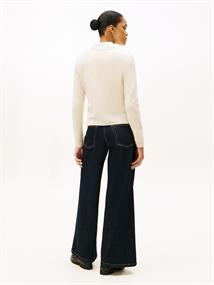 SOFT WOOL V-NK LS SWEATER heather oatmilk