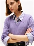 SOFT WOOL V-NK LS SWEATER lilac heather