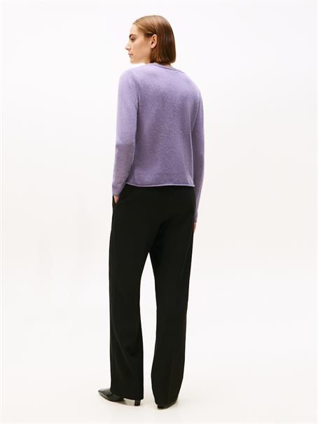 SOFT WOOL V-NK LS SWEATER lilac heather
