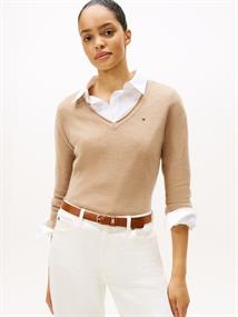 SOFT WOOL V-NK LS SWEATER safari canvas heather