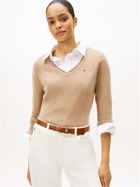 SOFT WOOL V-NK LS SWEATER safari canvas heather