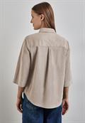 Softe Cord-Bluse driftwood beige