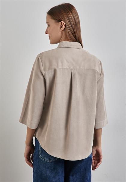 Softe Cord-Bluse driftwood beige