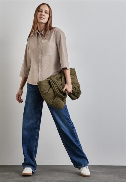 Softe Cord-Bluse driftwood beige