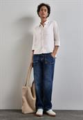 Softe Cord-Bluse lucid white