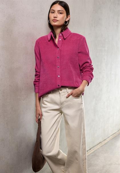 Softe Cord Hemdbluse dark candy pink