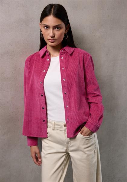 Softe Cord Hemdbluse dark candy pink