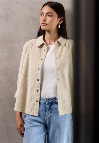Softe Cord Hemdbluse morn beige