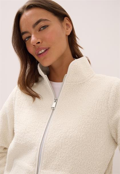 Softe Jacke mit Zipper teddy vanilla white