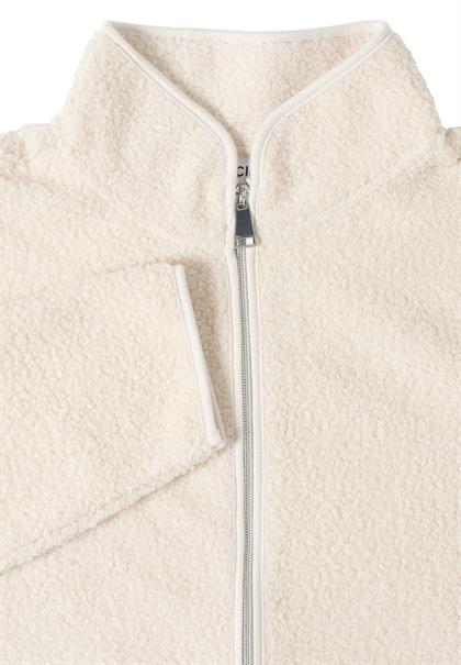 Softe Jacke mit Zipper teddy vanilla white