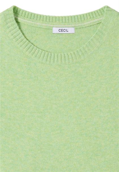 Softer Pullover in Unifarbe bamboo green melange