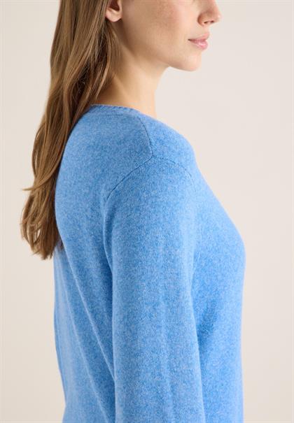 Softer Pullover in Unifarbe fountain blue melange