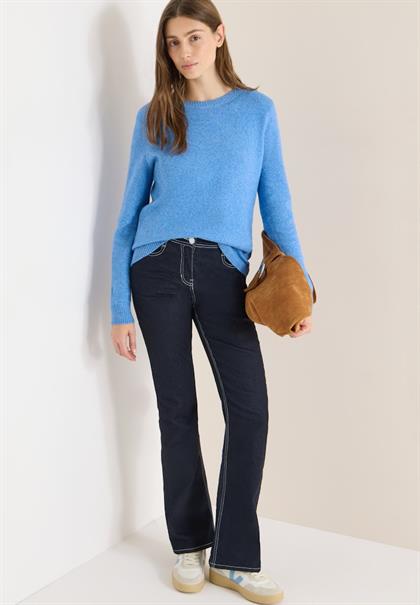 Softer Pullover in Unifarbe fountain blue melange