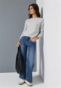 Softer Pullover mit Details heather grey mel.