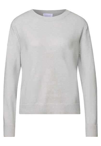 Softer Pullover mit Details heather grey mel.