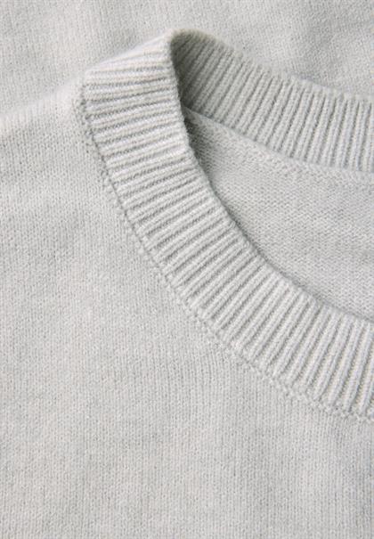 Softer Pullover mit Details heather grey mel.