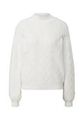 Softer Pullover mit Strickmuste weiß