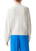 Softer Pullover mit Strickmuste weiß