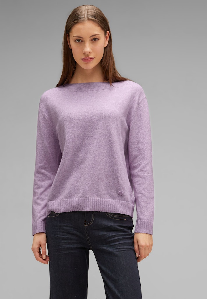 Street One Damen Pullover kaufen bei online pure soft melange Softer Strickpullover lilac bequem