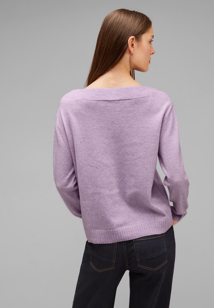 Street One Damen Pullover Softer Strickpullover soft pure lilac melange  bequem online kaufen bei