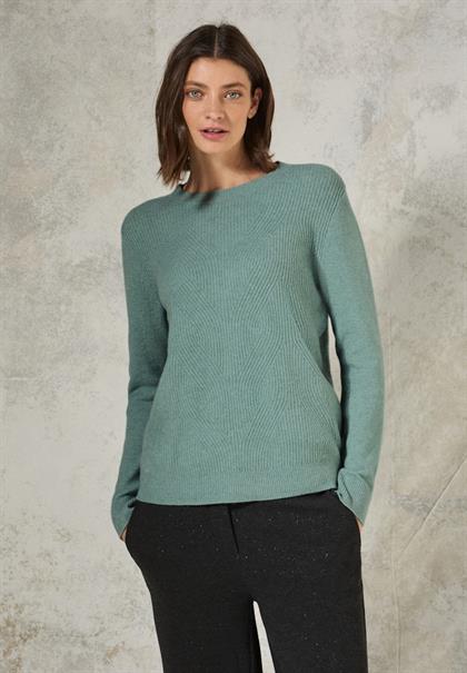 Softer Strukturpullover iced salvia green melange