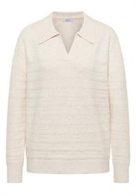 Softer Strukturpullover oat milk beige melange