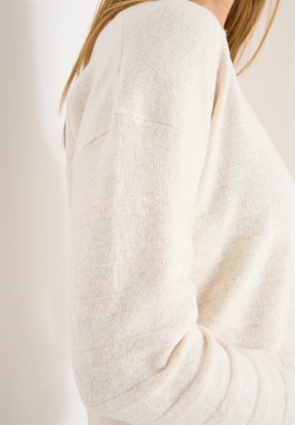 Softer Strukturpullover oat milk beige melange