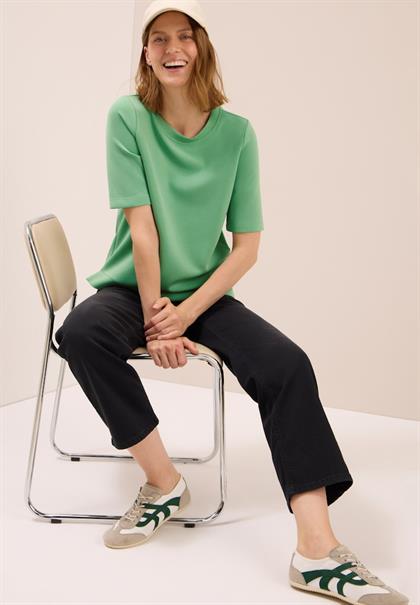 Softes Cupro Touch T-Shirt fennel green