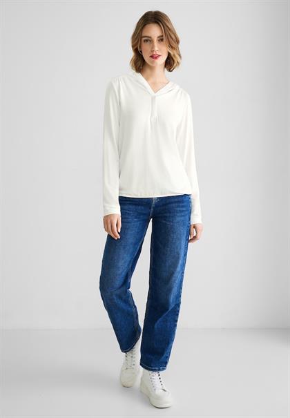 Softes Kapuzenshirt off white