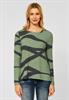 Softes Printshirt washed olive melange