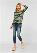 Softes Printshirt washed olive melange