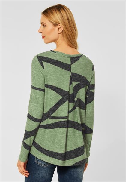 Softes Printshirt washed olive melange