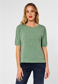 Softes Shirt mit Artwork washed olive