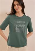 Softes Shirt mit Folienprint dark balmy khaki
