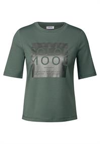 Softes Shirt mit Folienprint dark balmy khaki