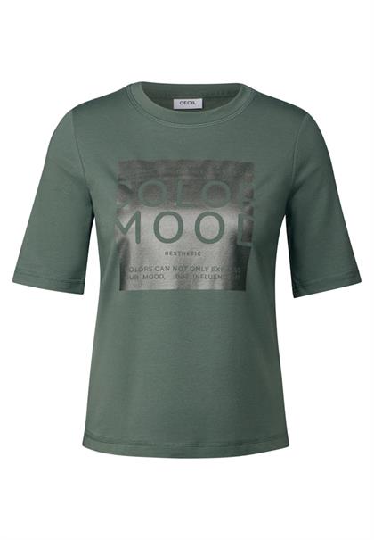 Softes Shirt mit Folienprint dark balmy khaki