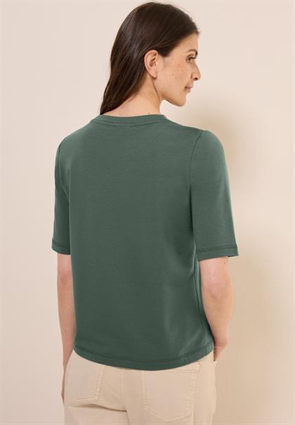 Softes Shirt mit Folienprint dark balmy khaki