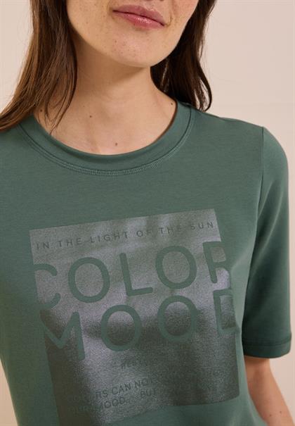 Softes Shirt mit Folienprint dark balmy khaki