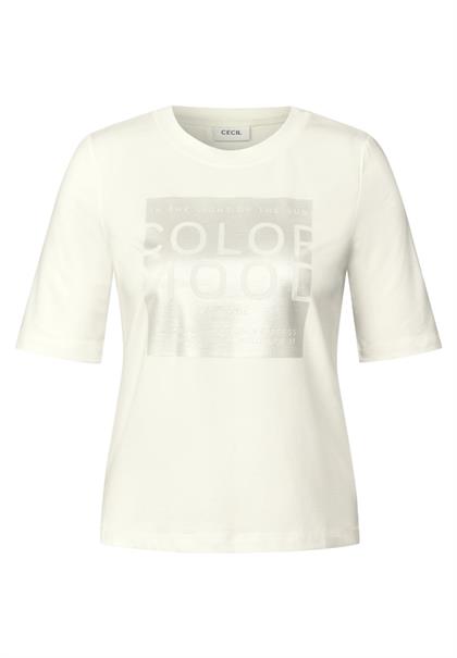 Softes Shirt mit Folienprint vanilla white