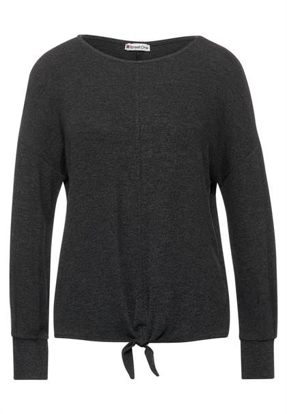 Softes Shirt mit Knoten coaly anthracite melange